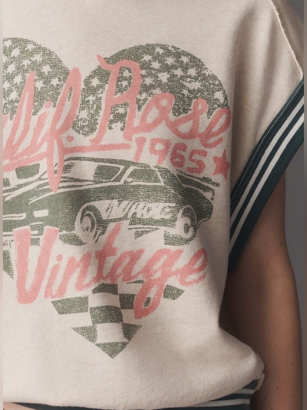 Pilcro Graphic Muscle Hoodie - Size Large - Ivory - Anthropologie NWT - Picture 2 of 4
